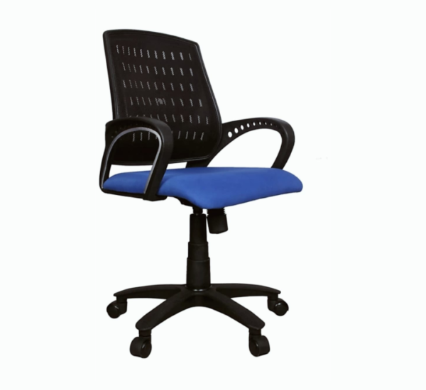computer mesh back chair in blue